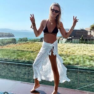 White Lace Wrap Skirt